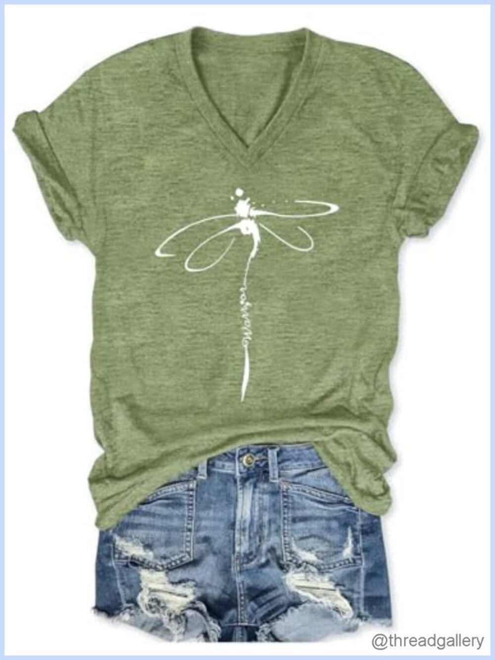 Women's V-Neck Floral Graphic Tee Short Sleeve Boho Summer T-Shirt
